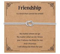 Koemore Friendship Gift Knot Bracelet Women Silver Bracelets Silver Knot Jewellery for Best Friends BFF Bestie Cards Birthday Gift for Her (2)