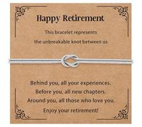 Koemore Happy Retirement Gift Knot Silver Bracelets Knot Infinity Jewellery Adjustable Bracelets Retire Gifts for Ladies Colleague Grandma (Happy Retirement)