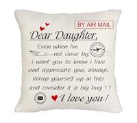 Koemore I Love And Appreciate You,Always.''Daughter Cushion Covers Gift from Mum For Her Girls Birthday Throw Pillow Gift Home Decoration Graduation Anniversary Christmas 45x45CM (1)
