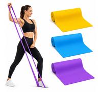 König Design 3-Piece Set Resistance Bands Fitness Gymnastics Yoga 150 x 15 cm