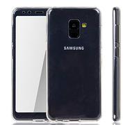 König Design 360 Degree Case Compatible with Samsung Galaxy A8 Plus 2018 Full Cover Front Back Mobile Phone Case Thin Full Body Case Silicone - Transparent