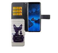 König Design Bad Dog Phone Case Compatible with Samsung Galaxy S9 Plus Book-Style Wallet Cover PU Leather - with Credit Card Slots Magnetic Clasp Folding Stand 502363