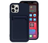 König Design Mobile Phone Case Compatible with Apple iPhone 12 Pro Max Protective Case Cover Card Slot Blue