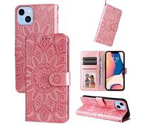 König Design Protective Case Compatible with Apple iPhone 14 Plus Case Cover Card Slot Pink