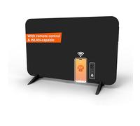 Könighaus 450 W Smart Dual Infrared Heater Wi-Fi App Control with Remote Control Including Towel Holder Feet and Mounting Material Colour: Black
