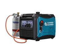 Könner & Söhnen KS 4000iEG S portable LPG/petrol inverter generator 4000W, UK Standard Plug & 230V 2 x 13 Amp Plug Sockets, 2 USB ports, electric start dual fuel generator,silent inverter generator