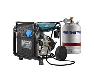 Könner & Söhnen KS 8100iEG LPG/petrol inverter generator 8000 W,with UK Plug Sockets 1 x 13A 230V,1 x CEE 230V 32A,2 USB ports,copper winding,dual fuel generator