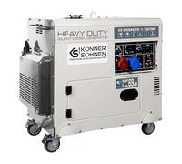Könner & Söhnen KS 9200HDES-1/3 ATSR Power Generator 18 HP, 4-Stroke Diesel Engine with E-Start, Preheater, Automatic Voltage Regulator, Low Noise, 7500/6400 Watt, 1 x 16 A (400 V)/1 x 32 A (230 V)