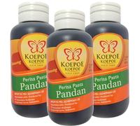 Koepoe Pandan Paste 3 x 60ml Trio Pack - Flavouring for Baking, Desserts & Asian Cuisine - Natural Green Colour - Aromatic Essence