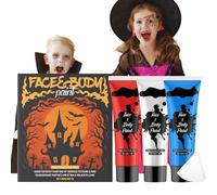 Körperfarbe Für Erwachsene - Halloween Cosplay Körperfarbe Set 3 Teile | Schminke Farben Zum Malen Wasserdichte Festlichkeiten Accessoires Für Karneval Und Halloween