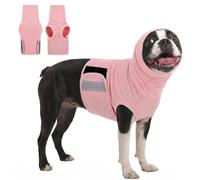 KOESON Adjustable Dog Anxiety Vest with Hoodie, Reflective & Breathable Dog Thunder Jacket for Fireworks, Thunderstorms, Travel, Separation, Vet Visit, Soft Calming Hoodie for Small Dogs, Pink XS
