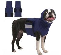 KOESON Breathable Dog Thunder Jacket Anxiety Calming Vest with Head Wrap, Adjustable Anxiety Relief Vest for Medium & Large Dogs, Dog Calming Hoodie for Thunder, Fireworks, Separation, Navy Blue M