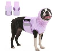 KOESON Breathable Dog Thunder Jacket Anxiety Calming Vest with Head Wrap, Adjustable Anxiety Relief Vest for Medium & Large Dogs, Dog Calming Hoodie for Thunder, Fireworks, Separation, Purple M
