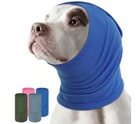 KOESON Dog Calming Hoodie, Adjustable No Shake Ear Wraps for Dogs with Hook & Loop, Soft Dog Ear Muffs Noise Protecion, Pet Head, Ear & Neck Covers for Thunder, Firework, Separation Anxiety, Hematoma