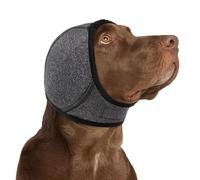 KOESON Dog Calming Hoodie - No Shake Ear Wraps for Dogs, Anxiety Relief & Noise Protection, Water Resistant Pet Ear Cover Muffs for Thunderstorms, Swimming, Firework, Grooming, Bathing, Grey M