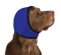 KOESON Dog Calming Hoodie - No Shake Ear Wraps for Dogs, Anxiety Relief & Noise Protection, Water Resistant Pet Ear Cover Muffs for Firework, Grooming, Thunderstorms, Swimming, Bathing, Royal Blue S