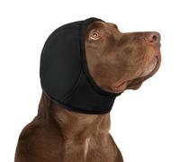 KOESON Dog Calming Hoodie - No Shake Ear Wraps for Dogs, Anxiety Relief & Noise Protection, Water Resistant Pet Ear Cover Muffs for Firework, Grooming, Thunderstorms, Swimming, Bathing, Black L