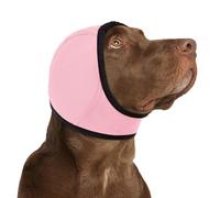 KOESON Dog Calming Hoodie - No Shake Ear Wraps for Dogs, Anxiety Relief & Noise Protection, Water Resistant Pet Ear Cover Muffs for Firework, Grooming, Thunderstorms, Swimming, Bathing, Light Pink L