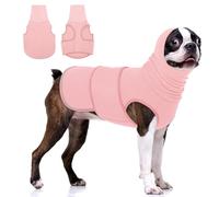 KOESON Dog Calming Hoodie, Pet Thunder Jacket with Ear Wrap, Breathable Dog Anti-Anxiety Vest for Thunder, Fireworks, Travel, Separation, Comfort Pet Anxiety Relief Wrap, Pink M