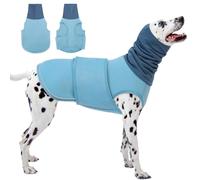 KOESON Dog Calming Hoodie, Pet Thunder Jacket with Ear Wrap, Breathable Dog Anti-Anxiety Vest for Thunder, Fireworks, Travel, Separation, Comfort Pet Anxiety Relief Wrap, LightBlue XL