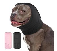 KOESON Dog Calming Hoodie, Soft No Shake Ear Wraps for Dogs, Anxiety Relief & Noise Protection Dog Ear Cover, Adjustable Neck and Head Muffs for Dogs for Firework, Grooming, Thunderstorms, Grey S