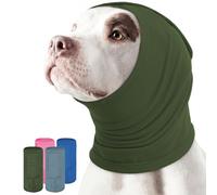 KOESON No Shake Ear Wraps for Dogs, Long Dog Ear Muffs Noise Protecion with Hook & Loop, Head & Neck Covers for Dogs, Soft Dog Calming Hoodie for Anxiety Relief, Firework, Grooming, Thunder