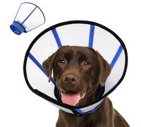 KOESON Soft Dog Cone Collar Post Surgery, Detachable Dog Plastic Cone and Padded Neck Cover to Stop Licking, Recovery Elizabethan Collar for Small, Medium & Large Dogs, Blue L