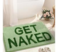 KOEXM Bath Mat 16" x 24" Get Naked Non Slip Absorbent Sage Green