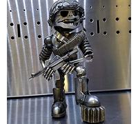 koeyleo Recycling/Scrap Metal Standing Warrior Sculpture - Handmade-Piston Man,Original Handmade Recycled Metal Sculpture Statue Ornament (A)