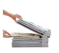 Kofebe 10 Pack Closet Organizer T-Shirt Clothes Folder Stackable Clothing Trays for Home Travel Business Trip for Pants Shorts Long-Sleeved Shirts Space Saving Grey