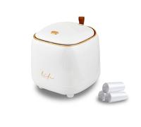 Kofebe Desktop Mini Trash Can, Portable Trash Can Press Type Lid, Mini Push Bin for Tabletop for Home Office (White)