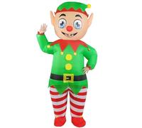 Kofero Christmas Elf Inflatable Costume for Adult Men Women Xmas Funny Blow Up Full Body Costumes Halloween Holiday Party Outfit Suit