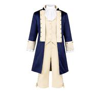 Kofero Founding Father Costume Adult 5PCS Colonial-Era Military George Washington Alexander Hamilton Revolutionary Outfit
