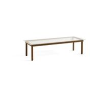 Kofi Coffee Table 140x50 Walnut/ Clear Grooved Glass