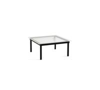 Kofi Coffee Table 80x80 Black Oak/ Clear Grooved Glass