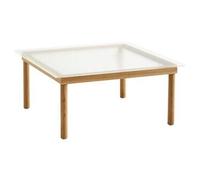 Kofi Coffee Table 80x80 Oak/ Clear Grooved Glass