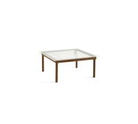 Kofi Coffee Table 80x80 Walnut/ Clear Grooved Glass