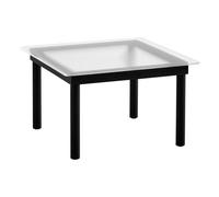 Kofi Glass Coffee Table, Oak Base Black one size