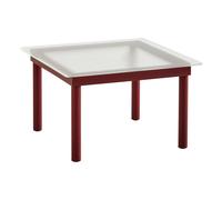 Kofi Glass Coffee Table, Oak Base Red one size
