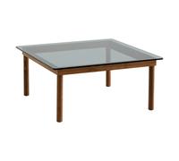 Kofi Glass Coffee Table, Walnut Frame Walnut one size