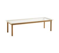 Kofi Ribbed Glass Coffee Table, Oak Base Oak one size