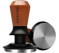KOFIKOFI 51mm Coffee Tamper, Espresso Tamper with Two 30lbs Spring Loaded, Barista Tools Espresso Coffee Tamper with Stainless Steel Ripple Base and Walnut Handle