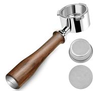KOFIKOFI Bottomless Portafilter 51mm for DeLonghi Dedica EC680/EC685/EC885 | Walnut Handle &Stainless Steel Head, Puck Screen &Filter Basket for Delonghi Dedica EC680 EC685 EC885 EC890, SMEG ECF01 ECF02