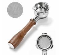 KOFIKOFI Bottomless Portafilter 54mm 3 Ears for Breville Sage Barista /Pro | Walnut Handle & Stainless Steel Head, Puck Screen & Filter Basket for Barista Express/Pro/Touch, Bambino /Plus, Duo Temp pro