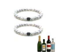 KOFISNI Glame Anti Alcohol Bracelet for Men Women Stop Drinking Alcohol Manifestation Bracelet Set Reduce the Urge to Drink Cravings Bracelets Healing Calming Anxiety Stress Relief Gift, L, Metal, no