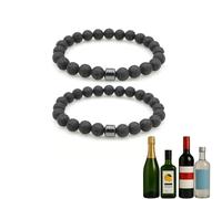 KOFISNI Glame Anti Alcohol Bracelet for Men Women Stop Drinking Alcohol Manifestation Bracelet Set Reduce the Urge to Drink Cravings Bracelets Healing Calming Anxiety Stress Relief Gift, L, Metal, no