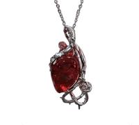 KOFISNI Gothic Crystal Heart Necklace for Women Silver Black Anatomical Heart Pendant Necklace Halloween Goth Accessories Necklace Jewelry Gift Ideas for Women, L, Metal, No Gemstone