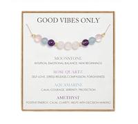 KOFISNI Moonstone Healing Bracelet for Women Negative Energy Hope Bracelet for Women Blocker Black Obsidian Bracelet First Mom Gift Mother's Day Friendship Gift for Him