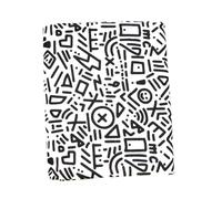 Kofo Kollections Pixar African Print Ankara Head Turban Scarf, Black and White Pattern