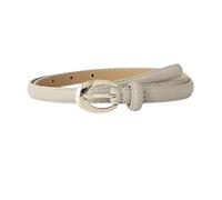 KOFORD 105cm Silver Pin Buckle Women Simple Leather Thin Belt for Women Dress, Jeans Decoration, Light Grey